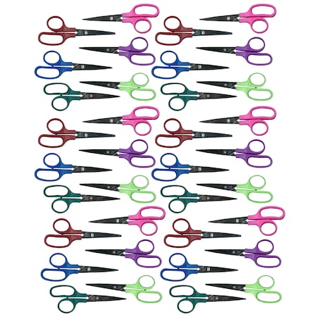 Charles Leonard Childrenfts 5" Scissors, Pointed Tip, Assorted Colors, PK36 77505